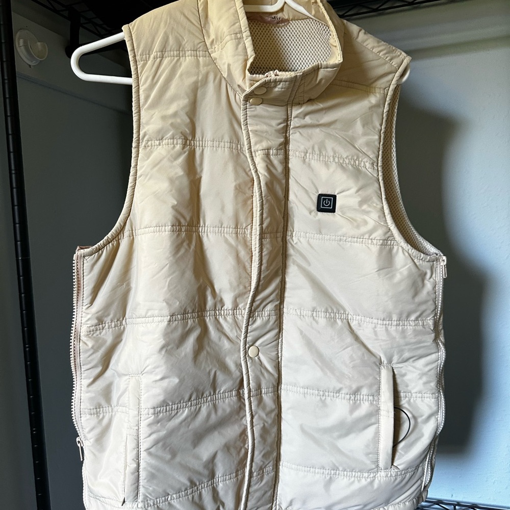 Beige Quilted heated Vest